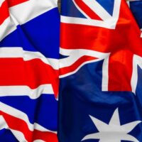 Uk and Australian flags